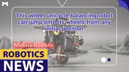 This wheel unicycle balancing robot can jump onto its wheels from any initial position